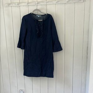 Draper James Blue V-Neck Bell Sleeve Dress